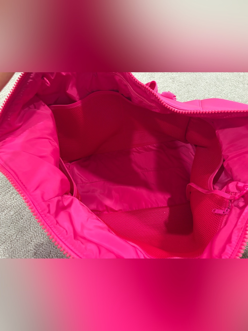Dagne Dover Hot Pink Neoprene Travel Duffel - Picture 3 of 4